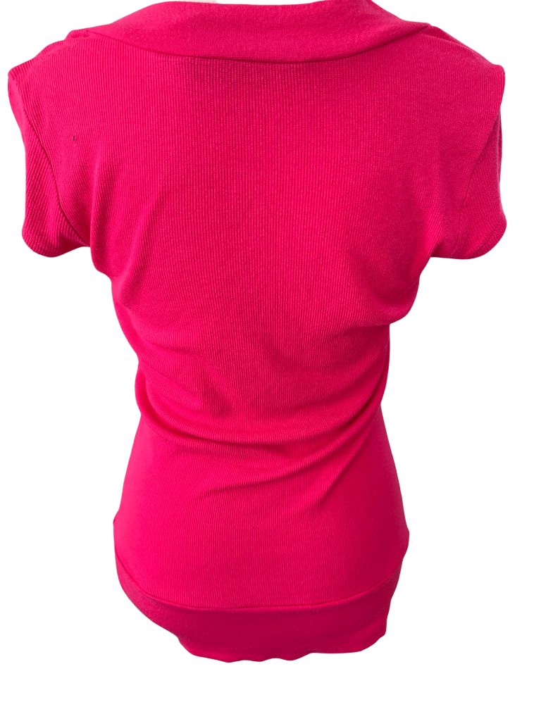 Allison Brittney Hot Pink V Neck Long Tee