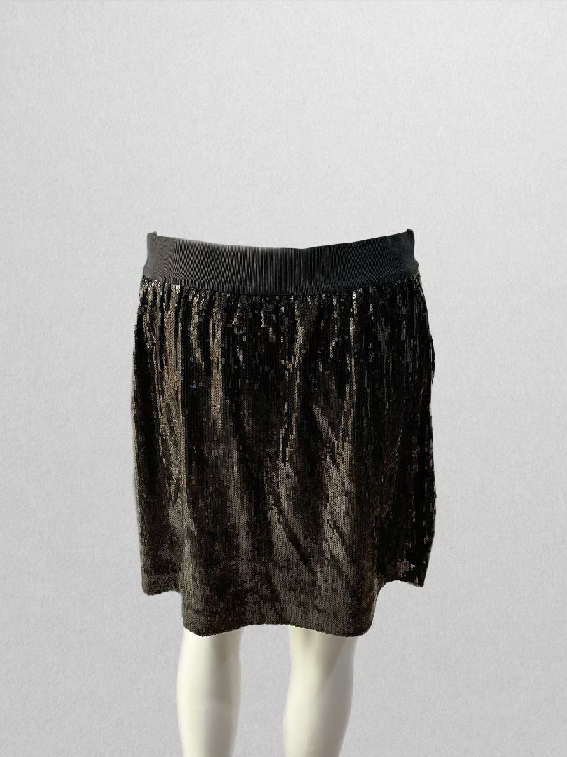 Ann Taylor Black Sequin Skirt with Pockets