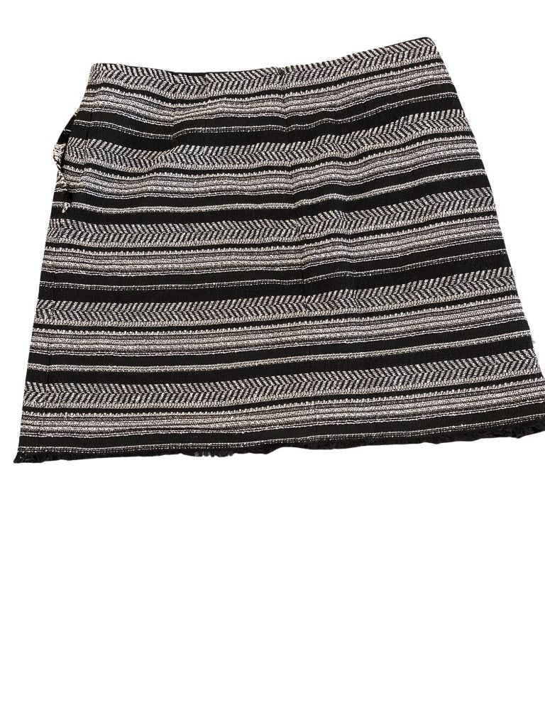 Ann Taylor Loft Black/White Skirt with Fringe Hem