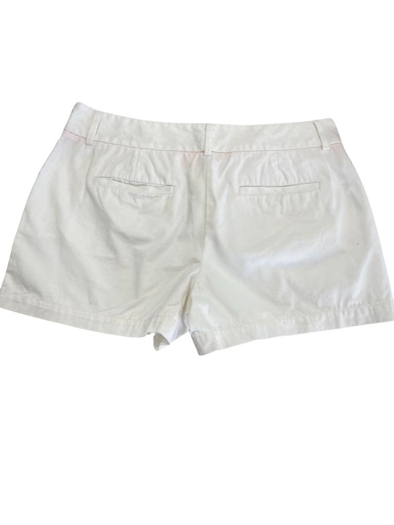 Ann Taylor Loft White Flat Front Shorts