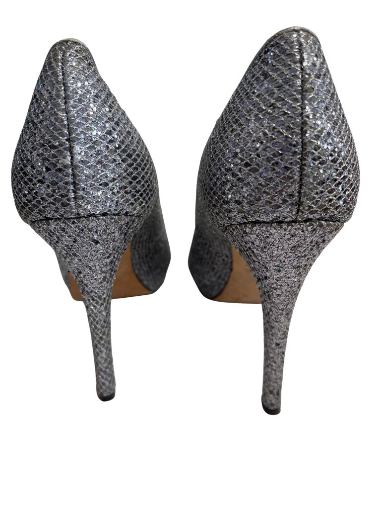 Badgley Mischka Silver Platform Heels