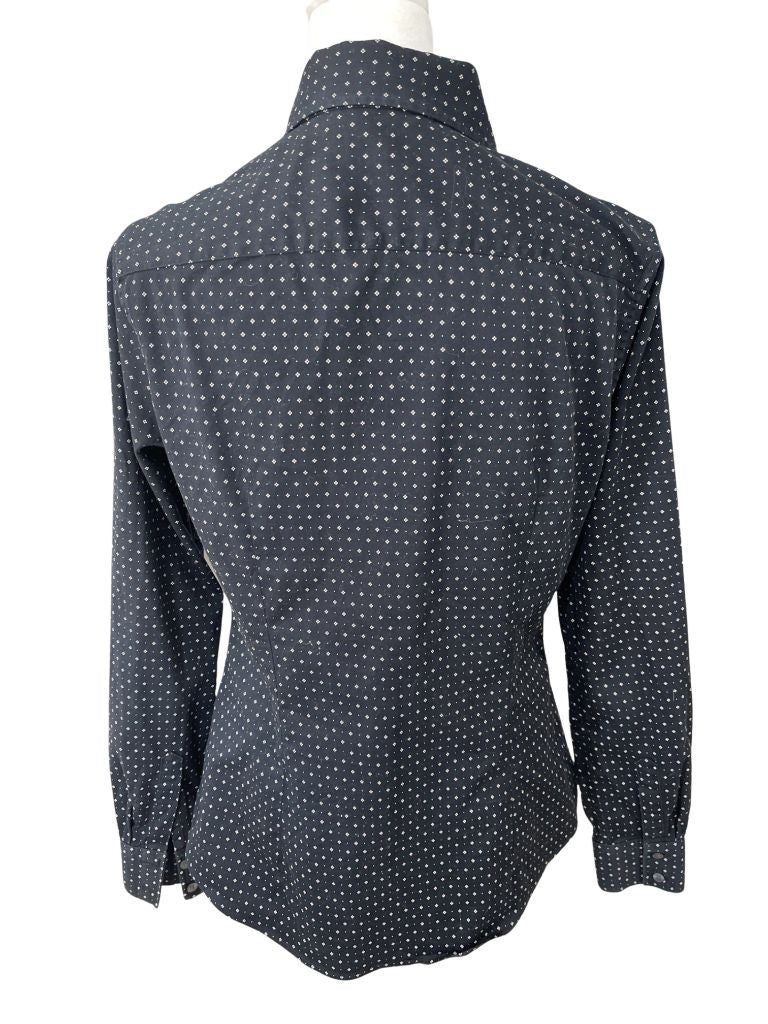 Banana Republic White/Black Dotted Button Up