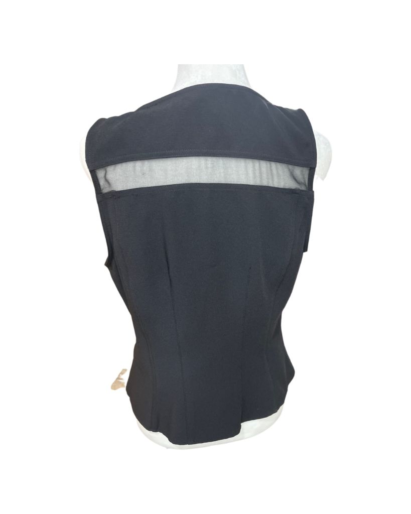 Bebe Black Sleeveless Zip Up Vest