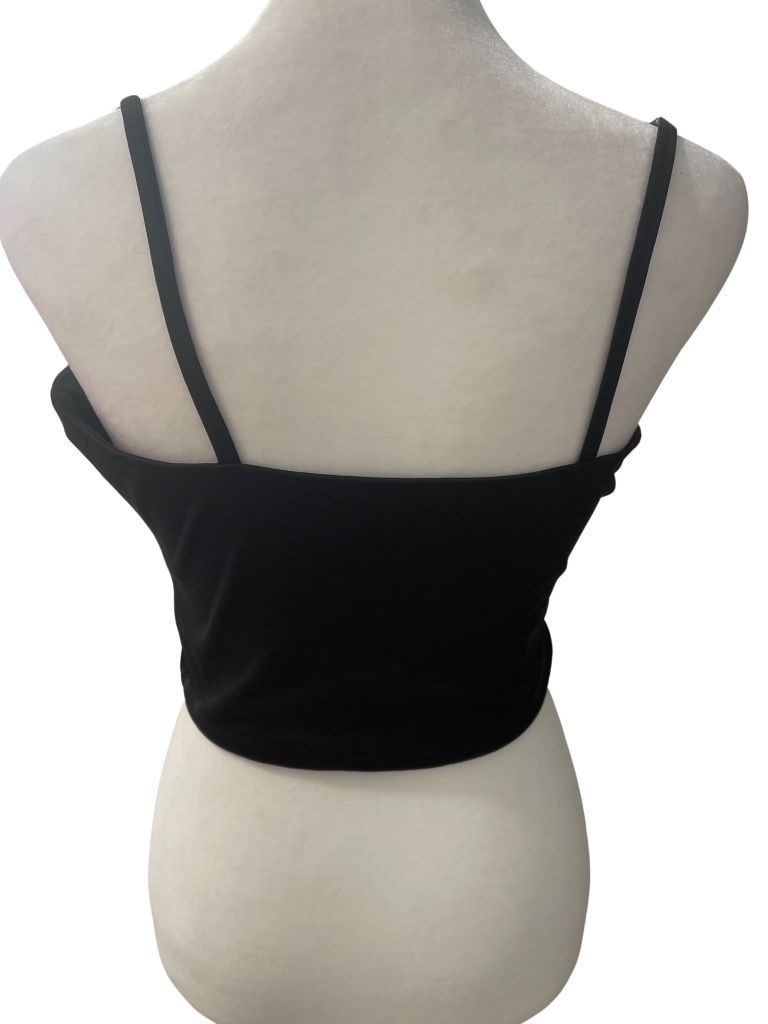 Black Spaghetti Strap Crop Tank