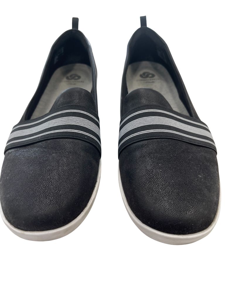 Cloudsteppers by Clarks Black/White Stripe Flat