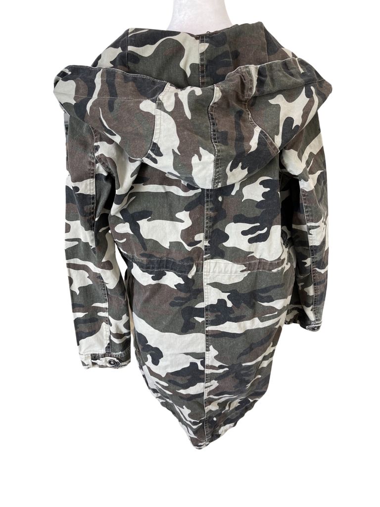 Cookie Couture Hooded Camouflage Zip Front Anorak Jacket