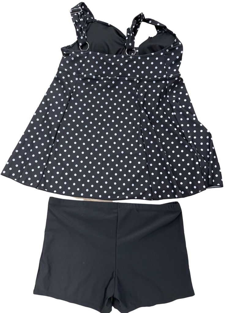 Danify Black/White Polka Dot Tankini Swim Two-Piece