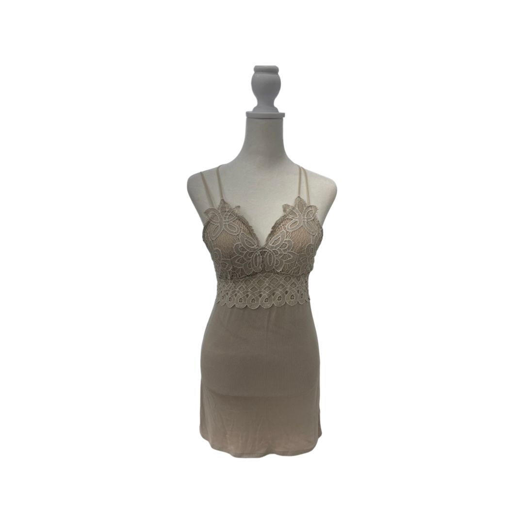Easel Strappy Nightgown with Lace Bodice