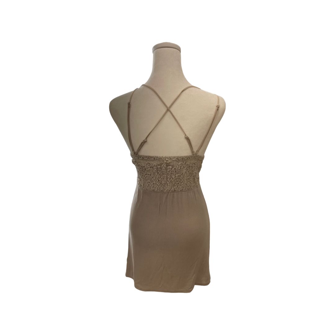 Easel Strappy Nightgown with Lace Bodice