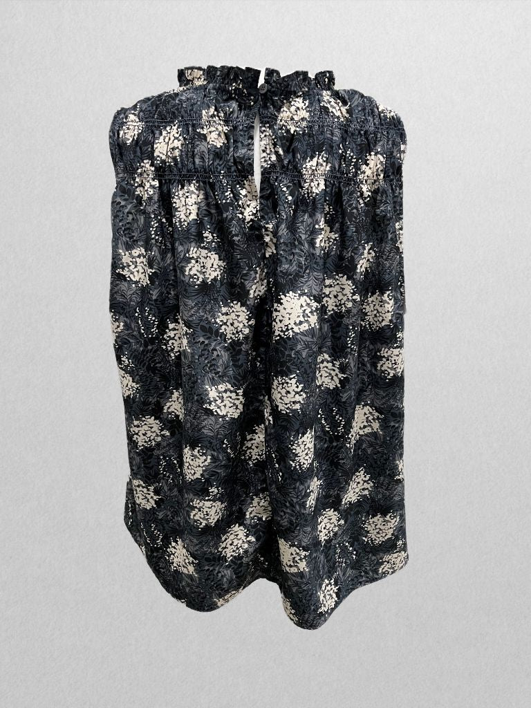 Joie Grey, Black, and Cream Sleeveless Blouse