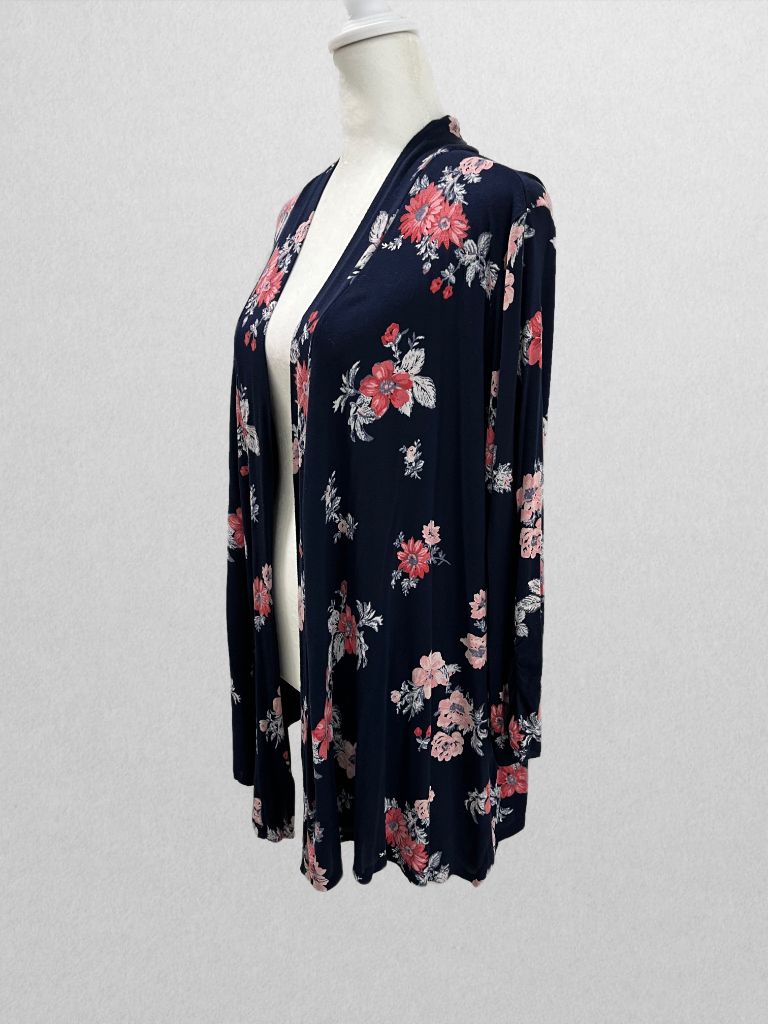 Maurices Navy Floral Overpiece with Lace Back