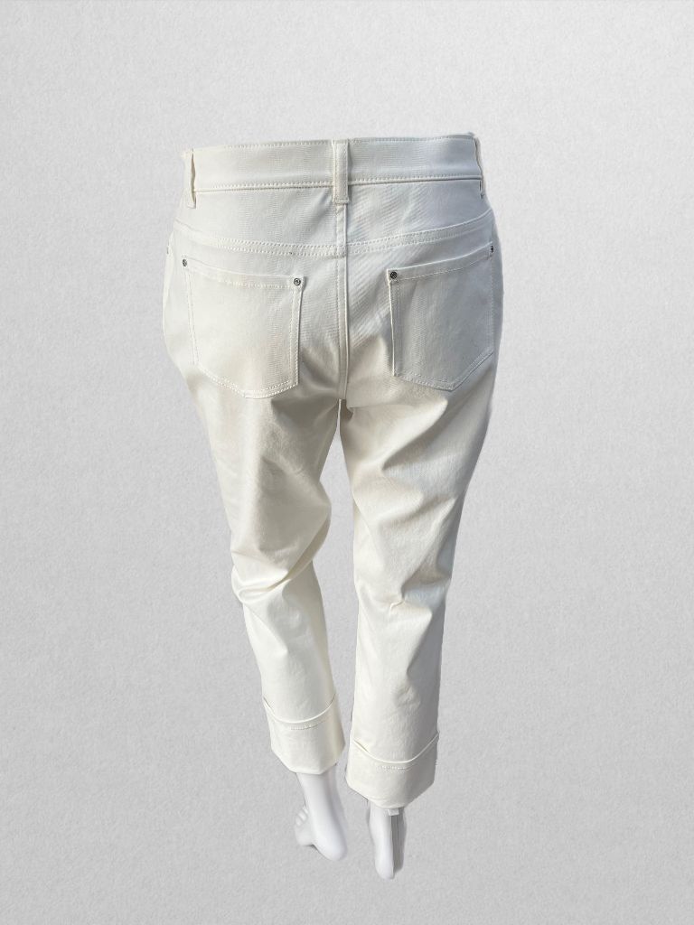 Lafayette 148 White Straight Cufffed Jeans