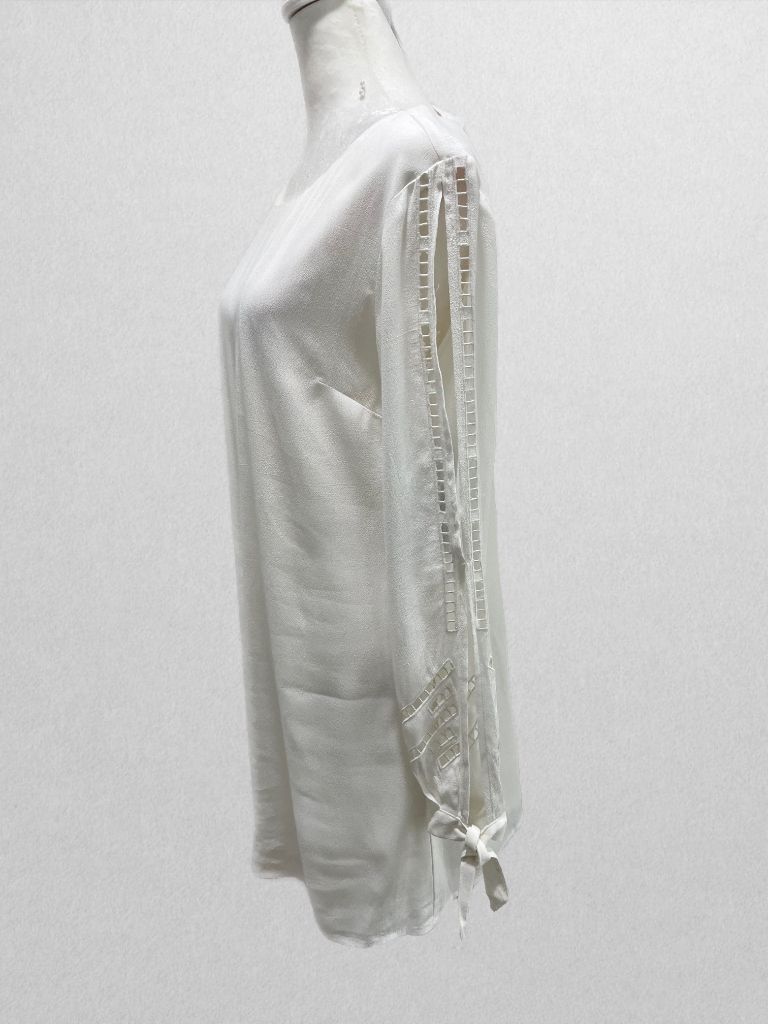 Lulus White Mini Dress with Split Long Sleeves (NWT)