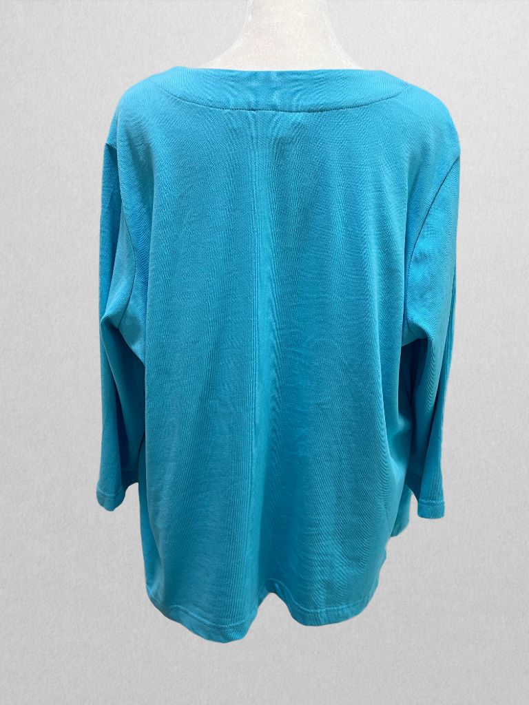 Quacker Factory Teal Tank and Jeweled Cardigan (1 Piece)