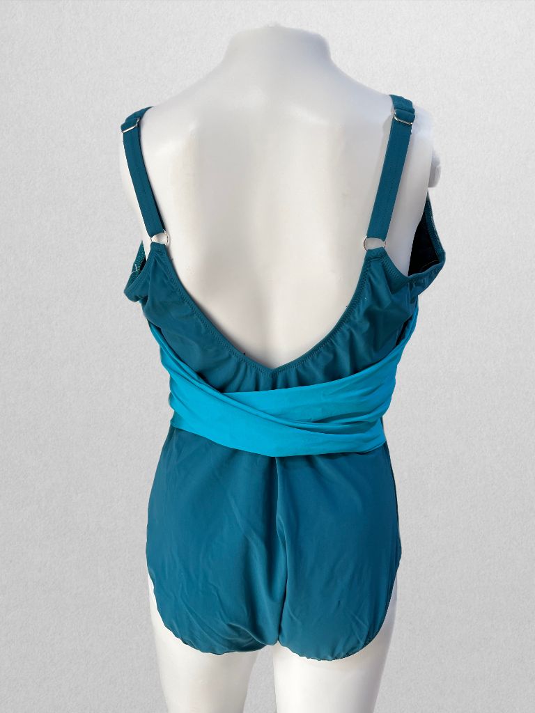 Profile by Gottex Teal Back-Wrap One Piece Swimsuit