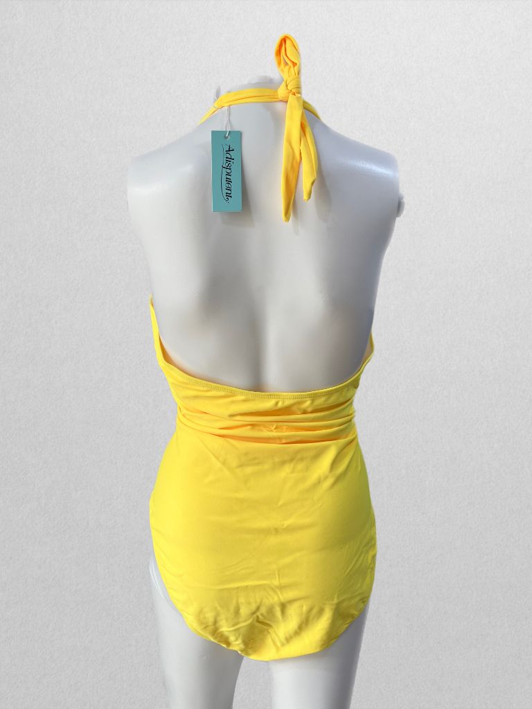 Adisputent Yellow Halter Swim One Piece (NWT)