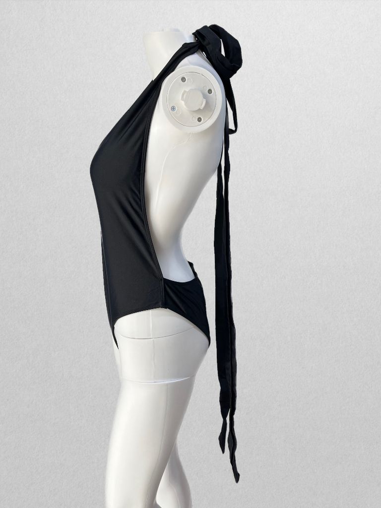 Black Halter-Neck Backless Swimsuit