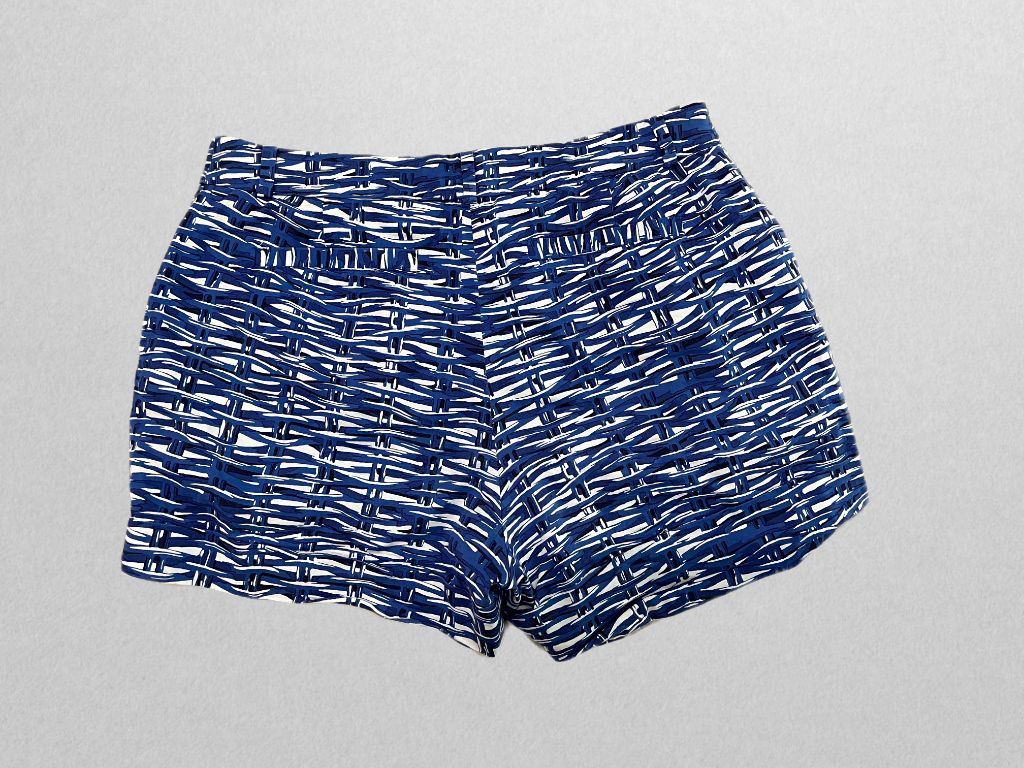 Kate Spade Blue and White Flat Front Shorts