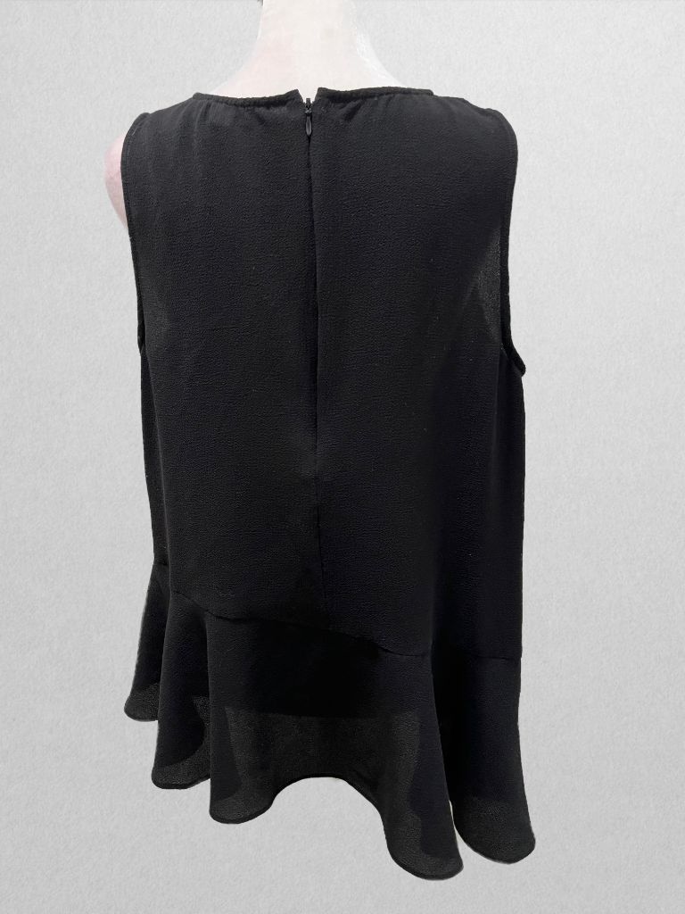 Vince Camuto Black Asymmetrical Peplum Tank