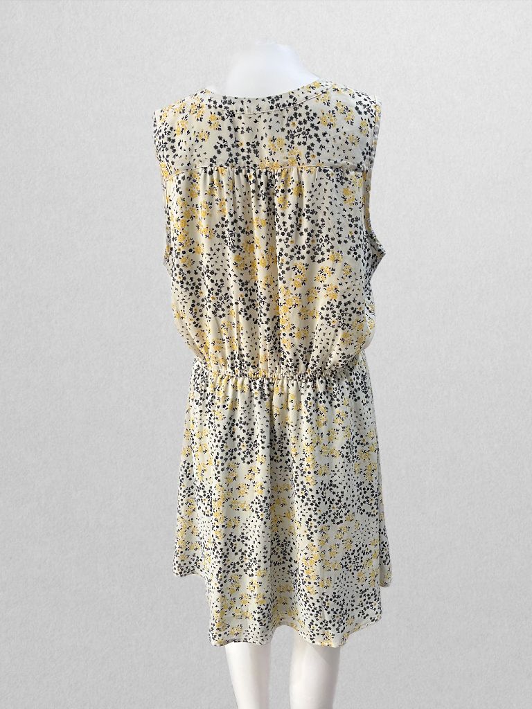 Maurices Cream Floral Sleeveless Midi Dress with Drawstring