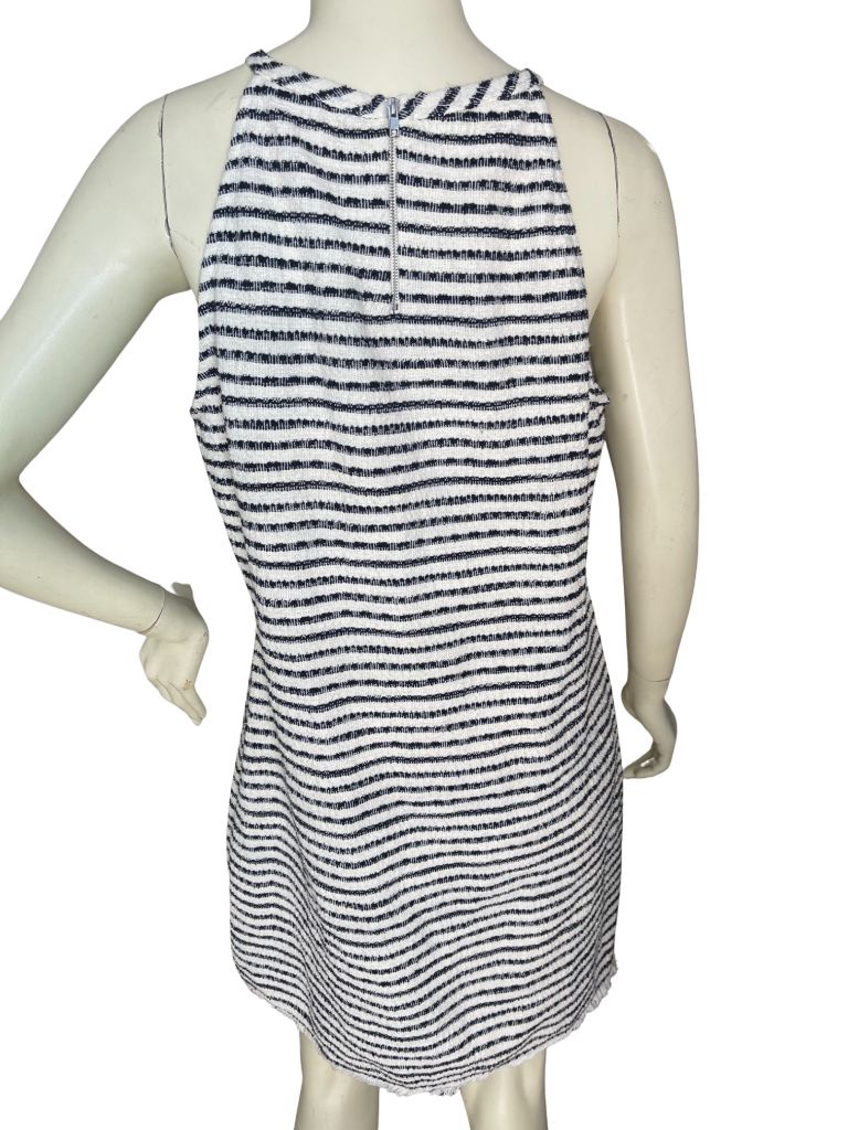 Green Envelope LA Blue and White Striped Halter Dress