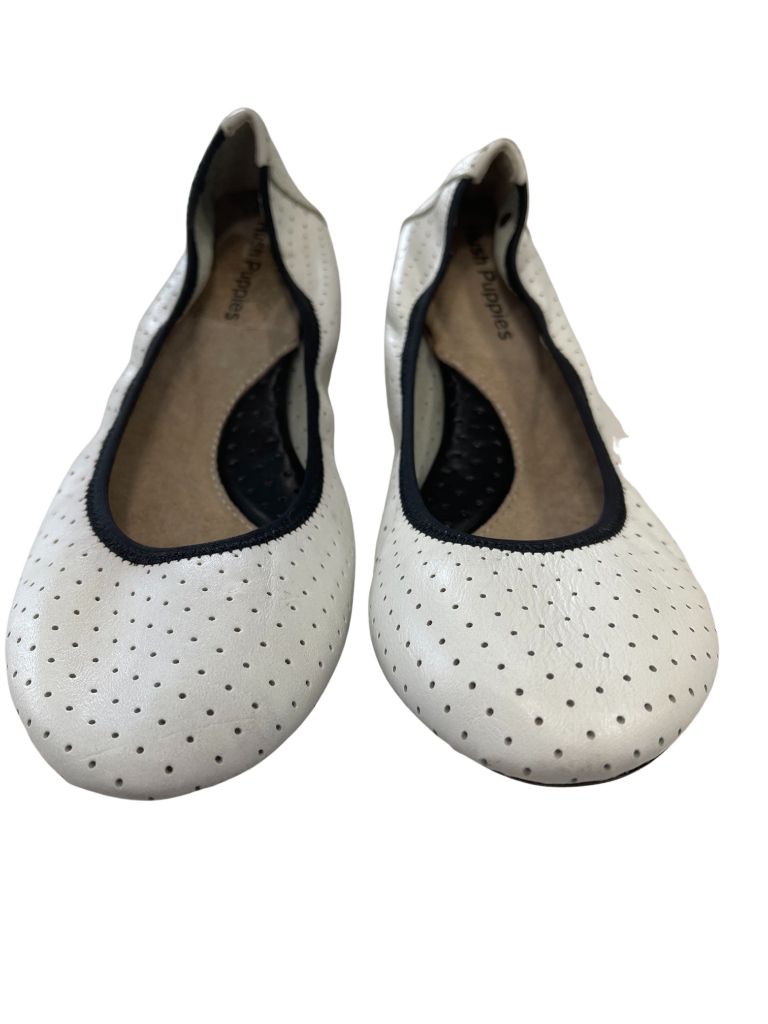 Hush Puppies White Perforated Flats
