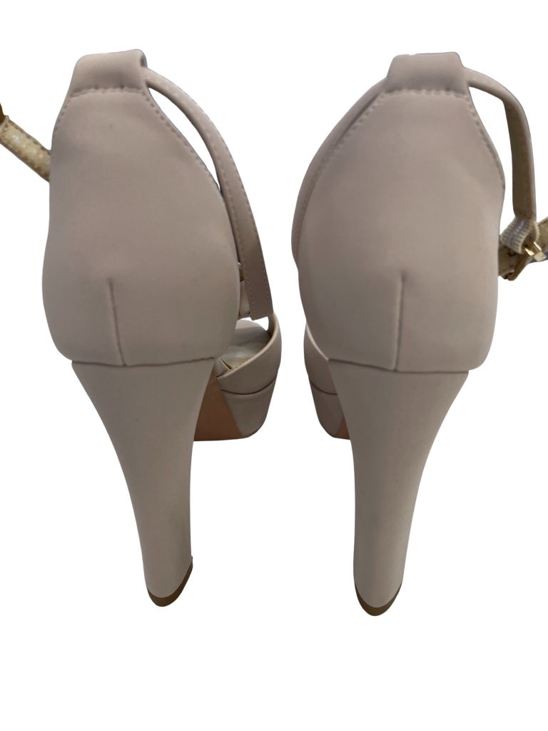 IDIFU Pink Platform Chunky T-Strap Heels