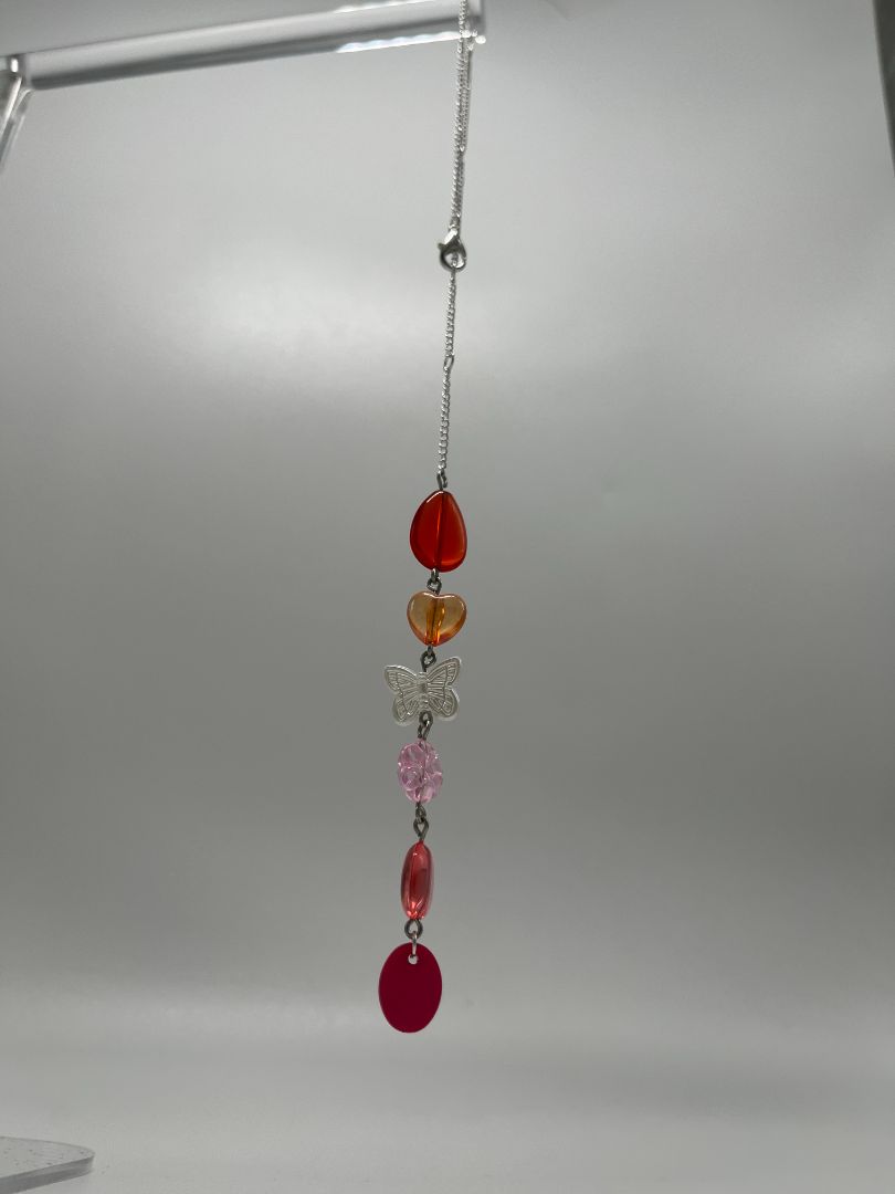 Lesbian Pride Flag Sun Catcher Beaded Car Charm & Accessory | Handmade