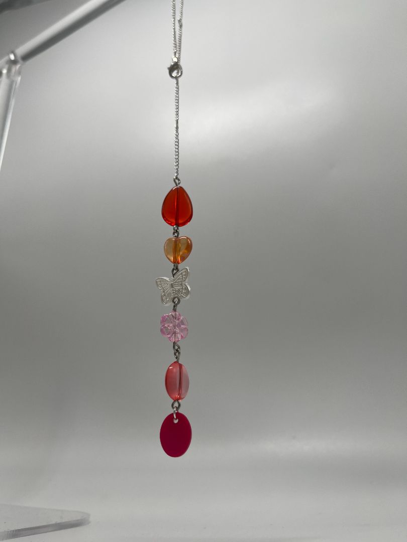 Lesbian Pride Flag Sun Catcher Beaded Car Charm & Accessory | Handmade
