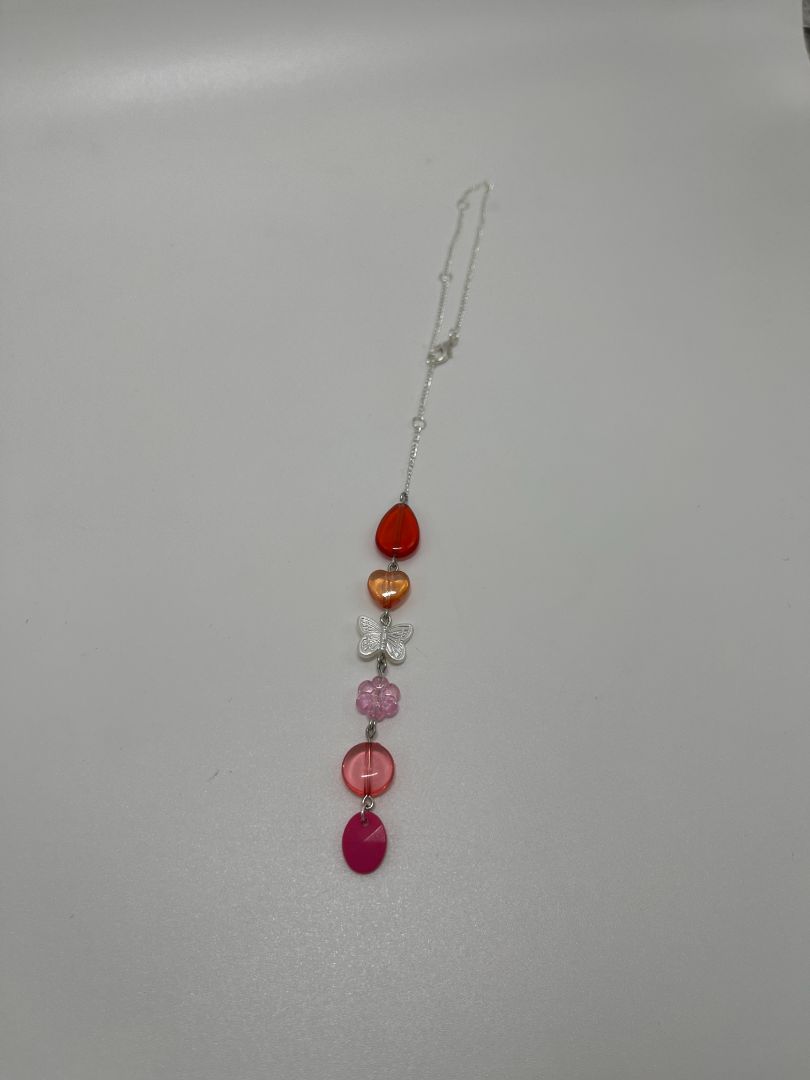 Lesbian Pride Flag Sun Catcher Beaded Car Charm & Accessory | Handmade