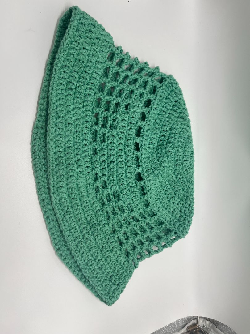 Recycled Threads Green Crochet Bucket Hat