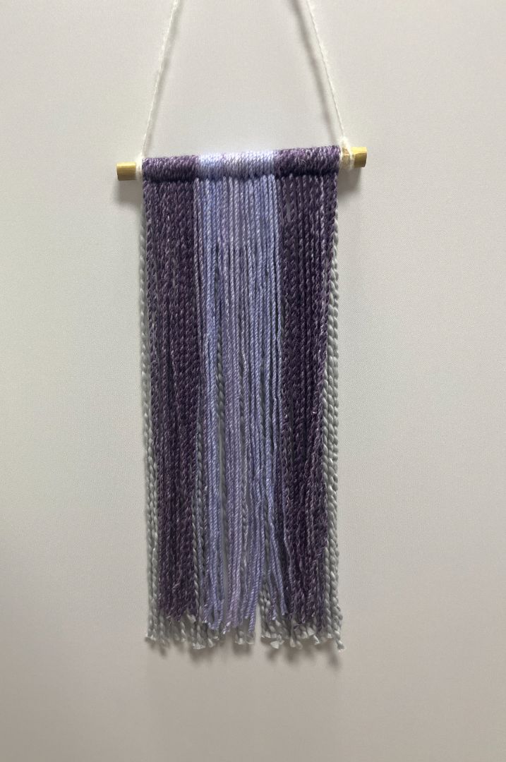 Grey & Purple Bohemian Bamboo Macrame Wall Hanging
