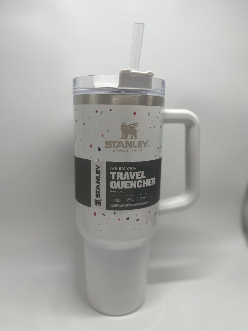 Stanley 40oz White Terrazzo The Big Grip Travel Quencher Rare Color NIB