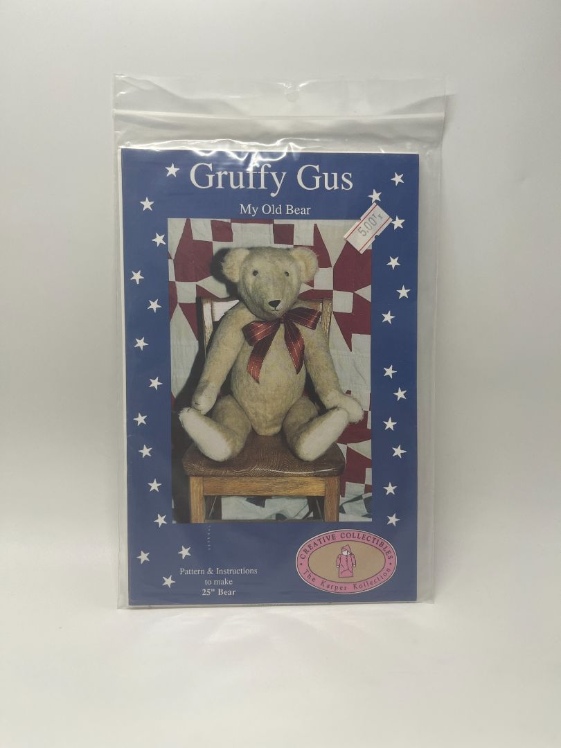 Vintage Gruffy Gus My Old Bear Pattern & Instructions to make 25" Bear by Creative Collectibles