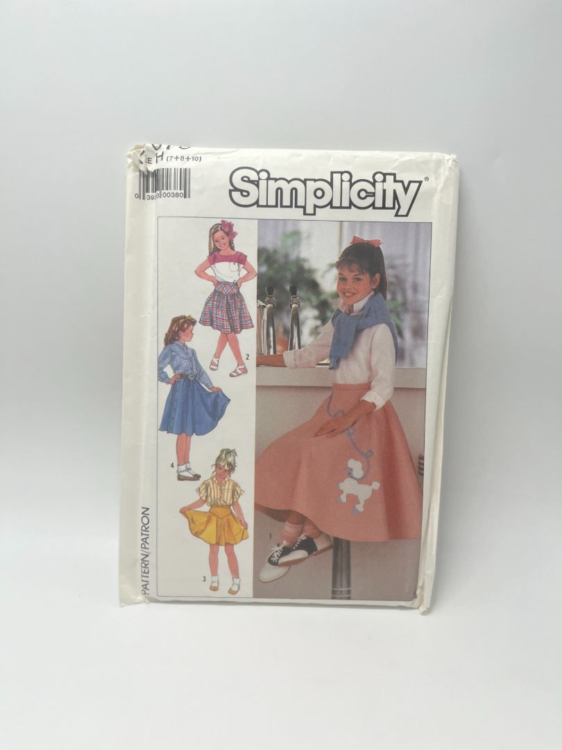 Vintage Simplicity 7878 Size H Girls' Set of Skirts in 3 Lengths Sewing Pattern