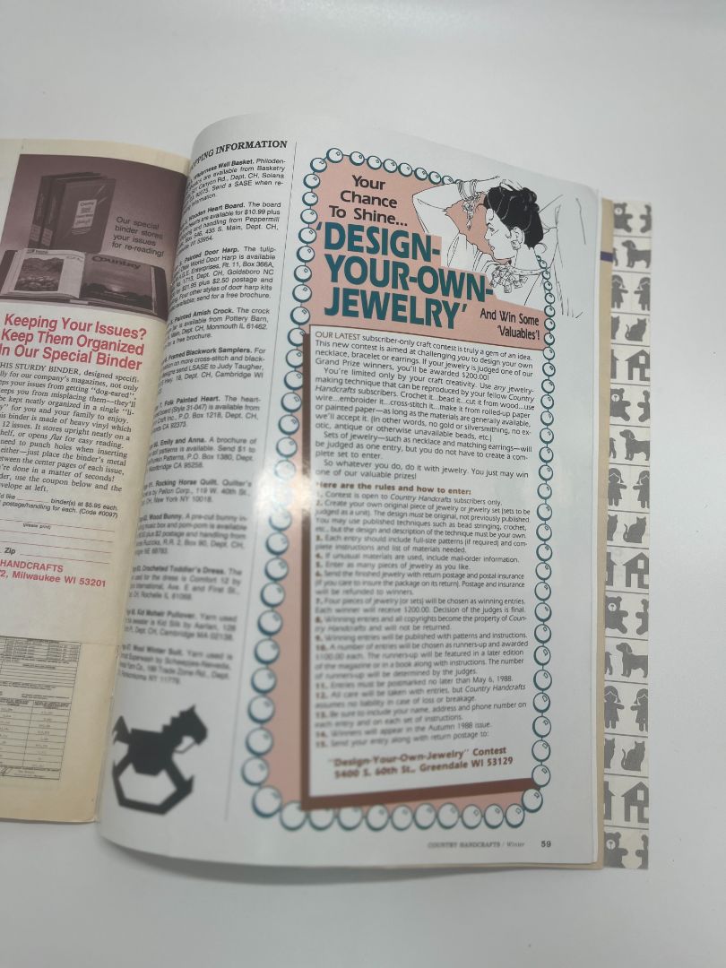 Vintage Country Handcrafts Winter 1988 Craft & Pattern Magazine