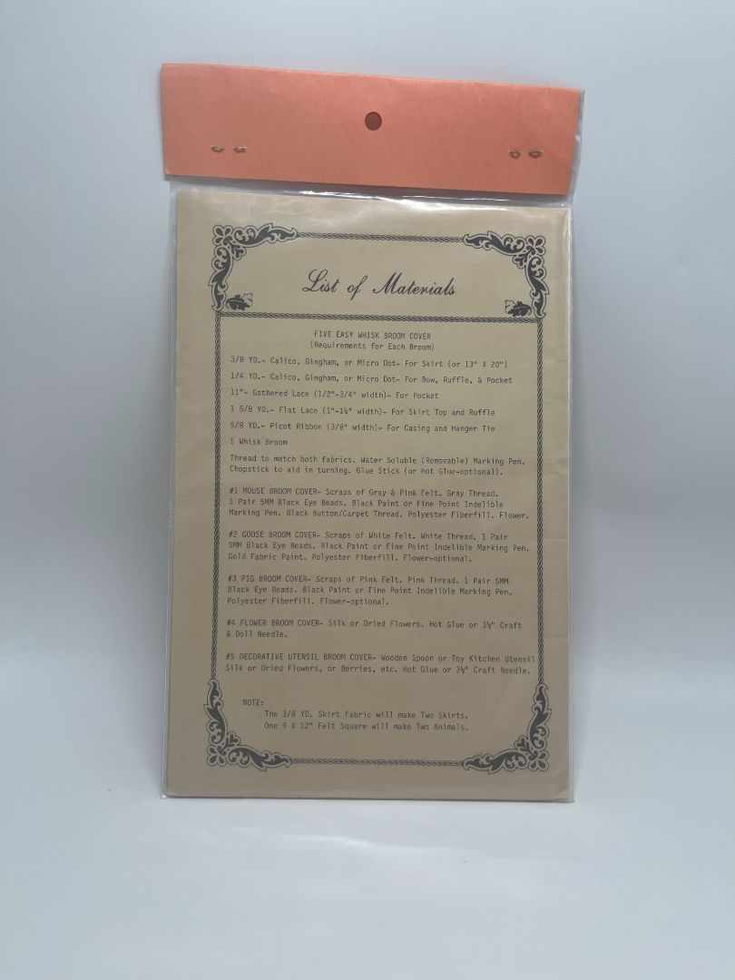 Vintage The Sewing Centipede 5 Easy Whisk Broom Covers Sewing Pattern