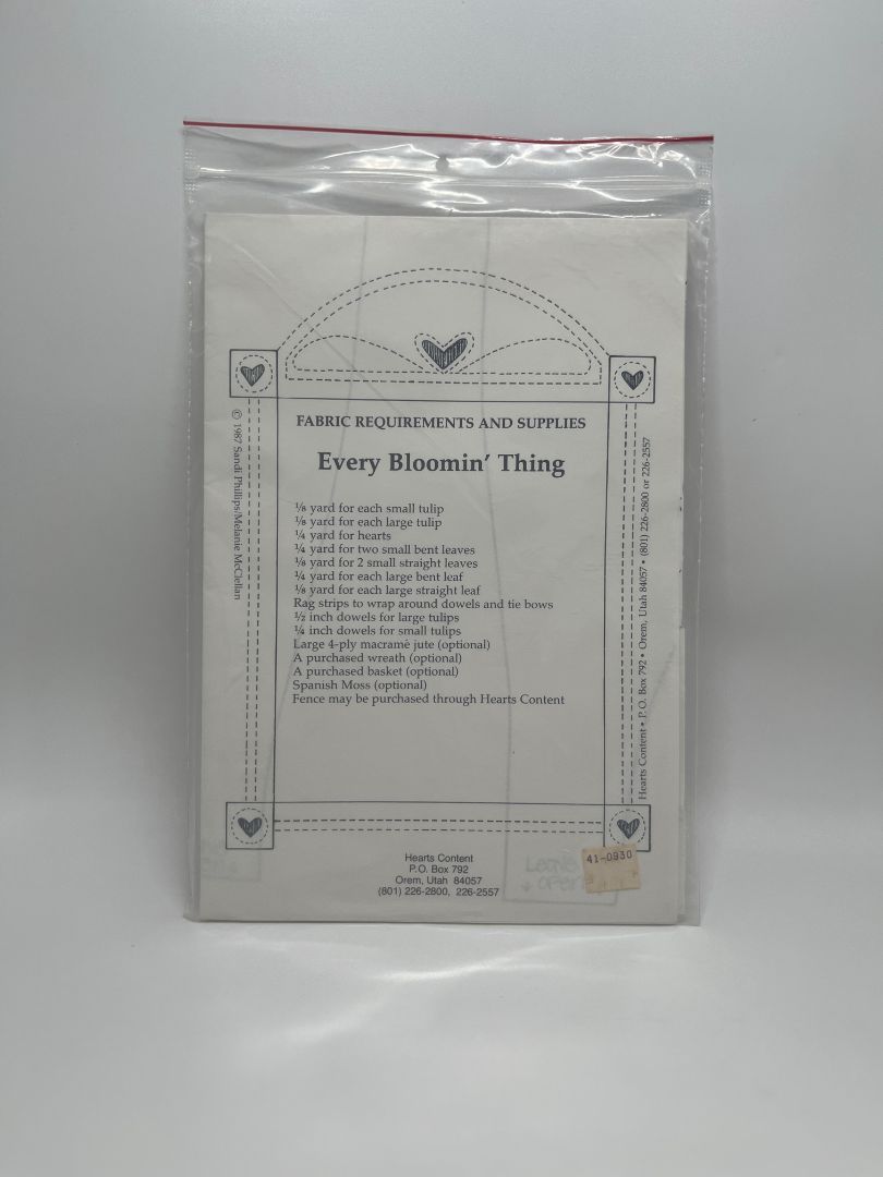 Vintage Hearts Content "Every Bloomin' Thing" Sewing Pattern and Instructions