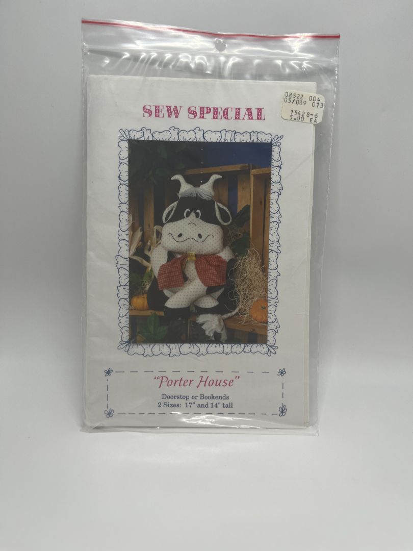 Vintage Sew Special Porter House 17" & 14" Cow Sewing Pattern