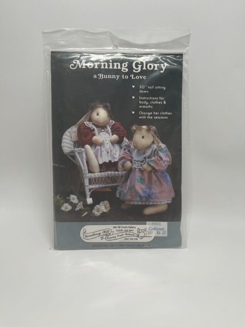 Vintage Gooseberry Hill 132 Morning Glory A 20" Bunny To Love Sewing Pattern & Instructions