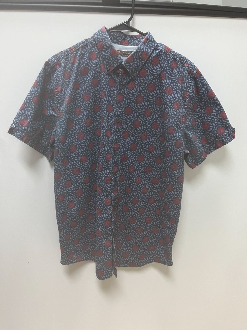 Ben Sherman Blue/Red Floral Button Up Shirt