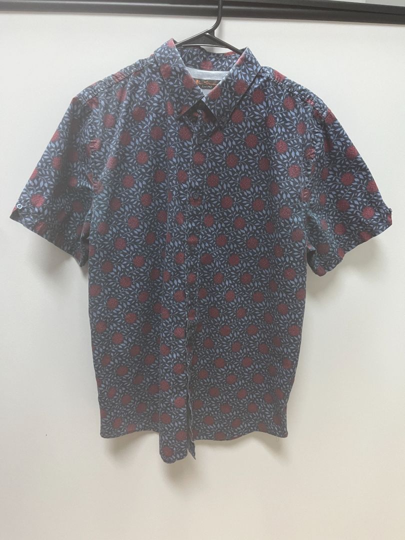 Ben Sherman Blue/Red Floral Button Up Shirt