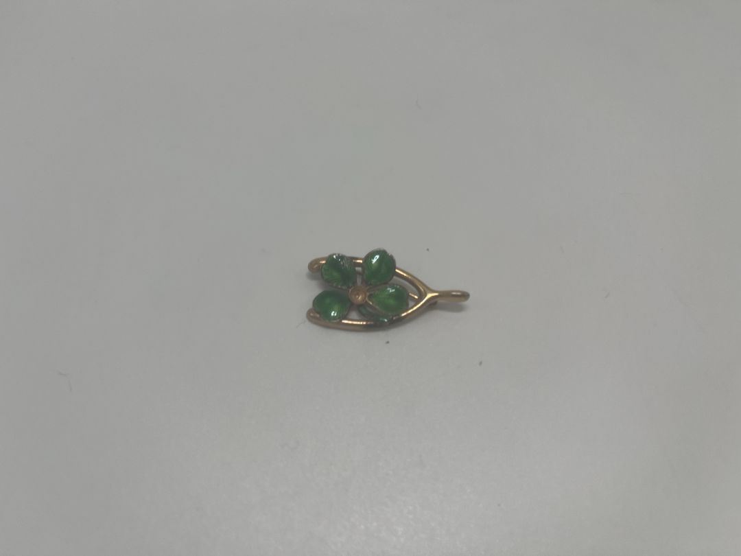 Vintage Gold Wishbone/4 Leaf Clover Brooch Pin
