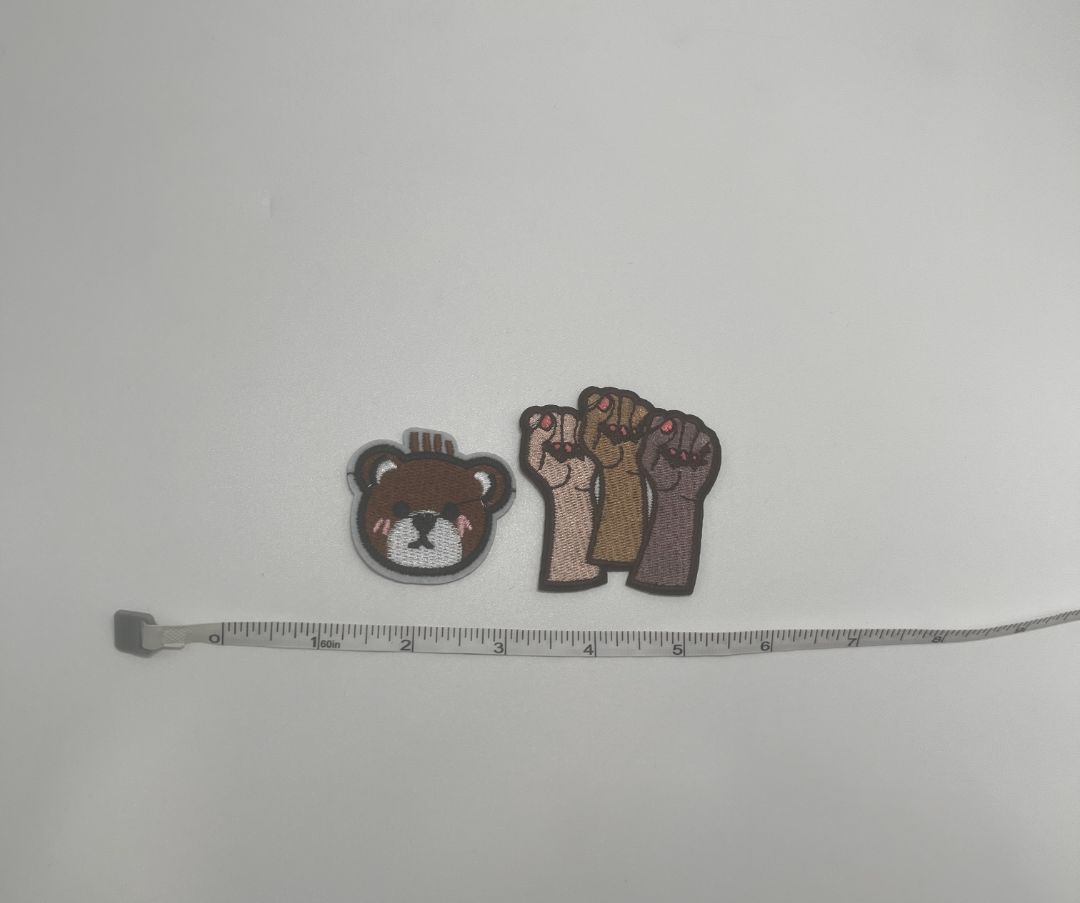 Brown Multicolor Miscellaneous Iron-On Patches (2)