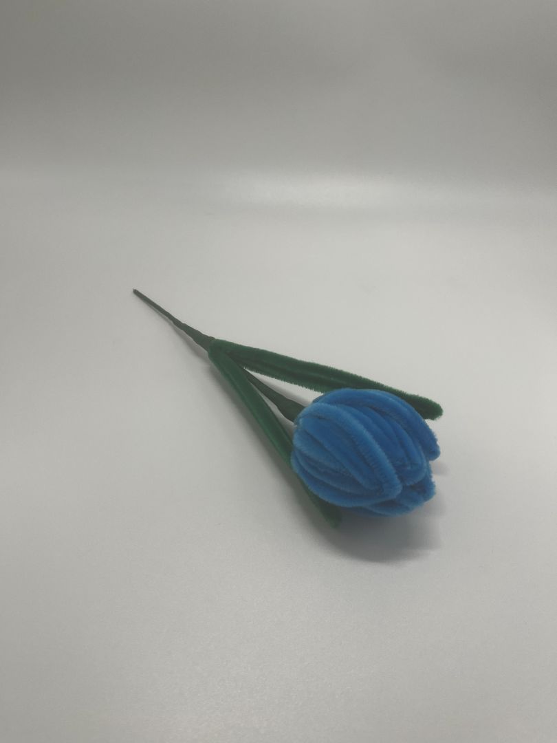 Blue Handmade Pipe Cleaner Tulip Flower