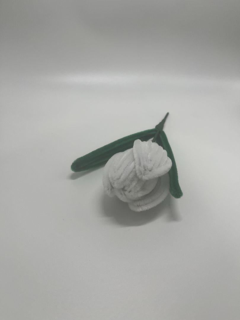 White Handmade Pipe Cleaner Tulip Flower