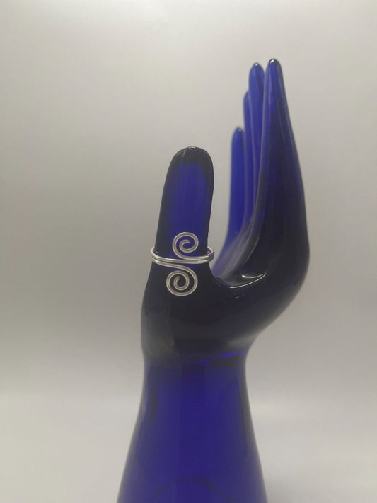 Double Spiral Wire Ring Size 9 | Silver