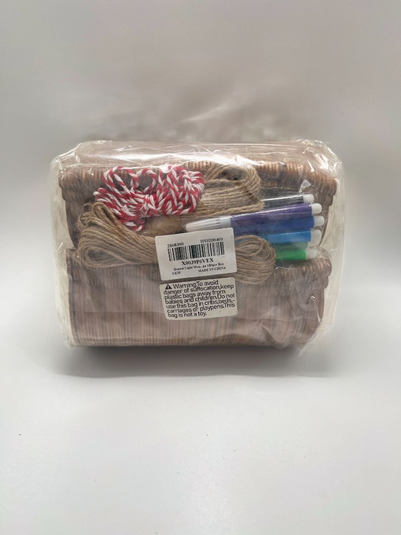 Unfinished 150pcs Wood Ornament Kit w/ Twine & Markers