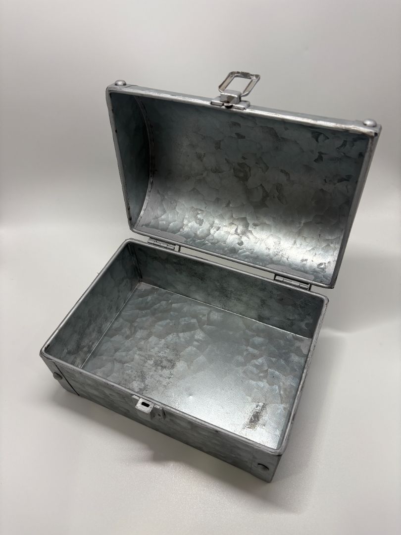 Artminds Silver-Toned Metal Treasure Chest Container