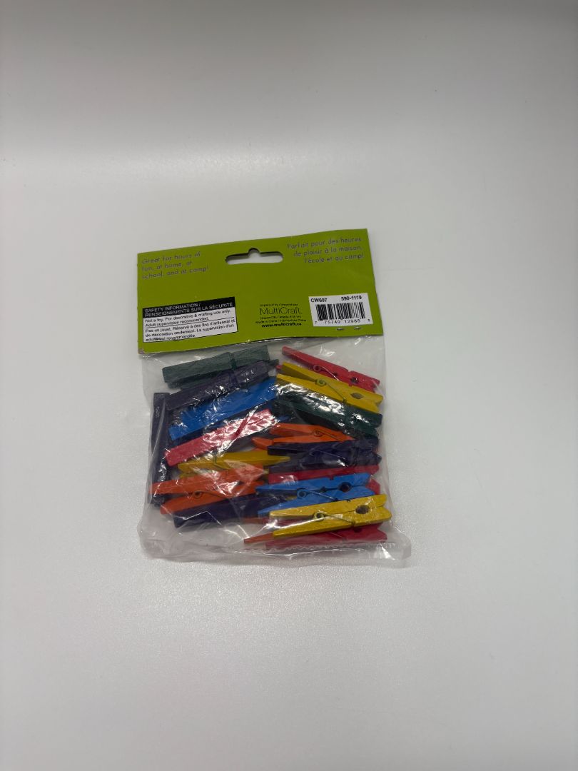 Krafty Kids Multicolor Wood Clothespins (24PC)